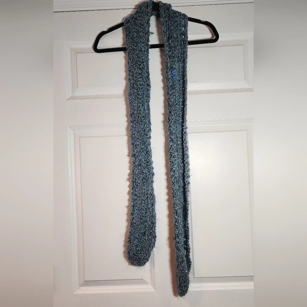 Blue Green Crochet Scarf